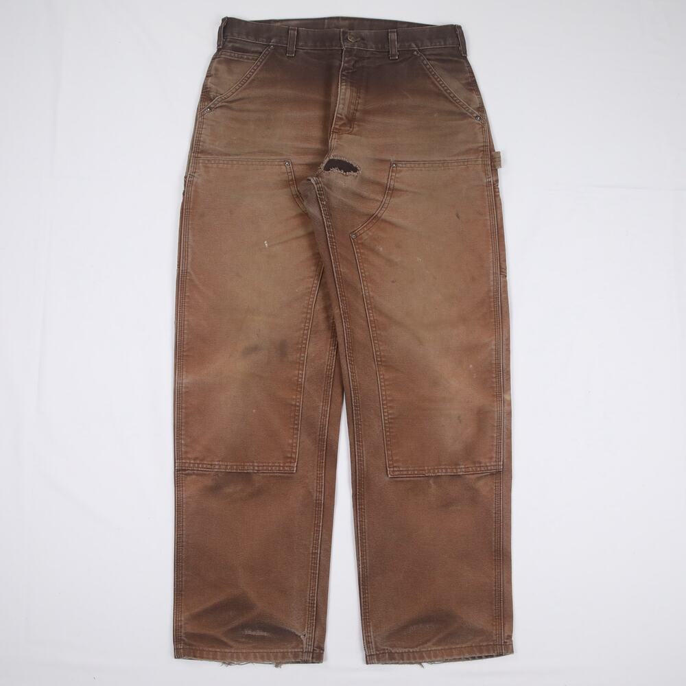 Vintage Carhartt B136 DKB Faded Brown Double Knee Carpenter Pants 33x31